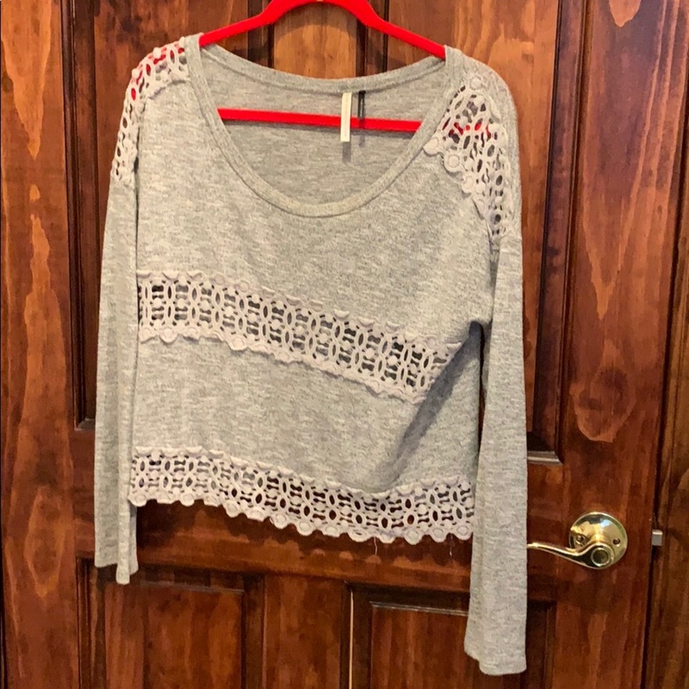 Grey Sweater See Through Pattern